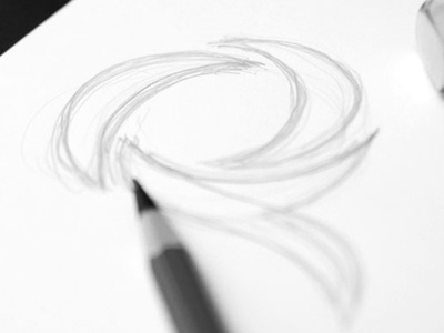 QuikNav Sketch branding logo pencil sketch