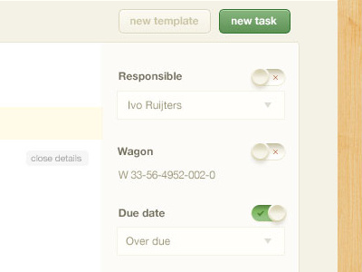 Toggles or checkboxes? button dropdown highlight texture todo toggle wood