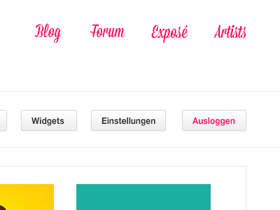 Community Header buttons community minimal pink