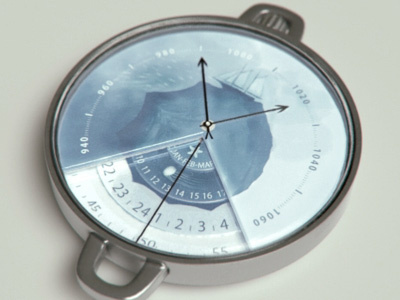 Porcelain pocket weather clock 3d modo
