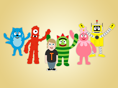 Yo Gabba Gabba Characters (+ my son)! baby brobee children foofa graphic illustration kids muno nickelodeon plex toodee yo yo gabba gabba