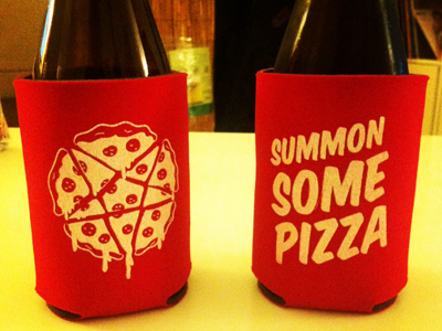 Pizzagram Beer Koozie beer evil koozie pentagram pizza red ritual