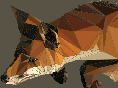 Fox Dribbble fox geometric triangles