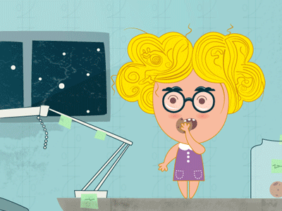 me! blonde blue cookie curly hair kid purple red stupid vector window