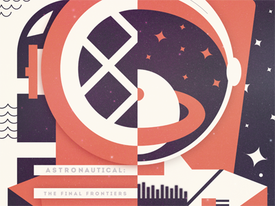 Astronautical astronaut color designermx final frontier illustration jams nautical scuba space texture