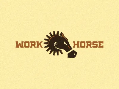 Work Horse boot cowboy horse icon mark spur western work
