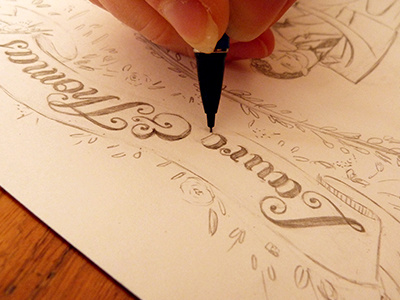 Mad About Shoe couple design frame illustration pencil real wedding