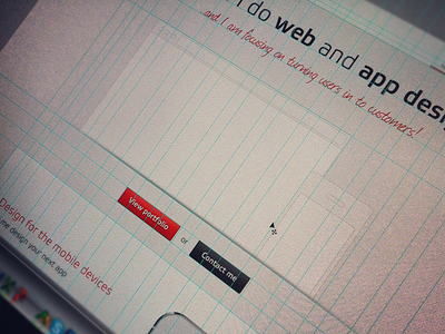 New portfolio in the making app app landing page black design front page landing page landingpage minimalism minimalistic mobile personal portfolio red tagline web web design wip