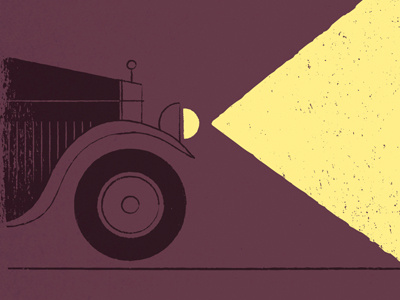 1920s 1920s car illustration light night