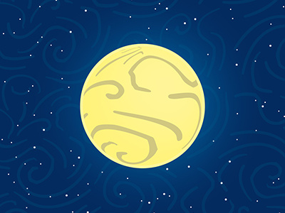 Moon ad blue honeymoon illustration moon yellow