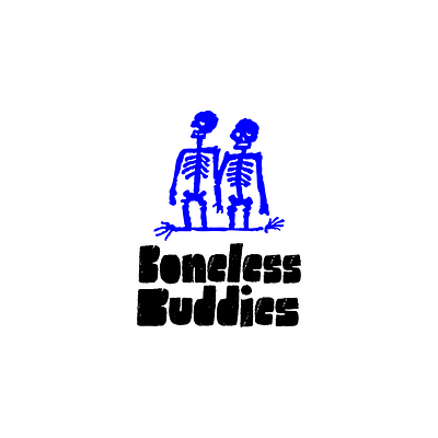 Boneless Buddies bone cage logo skeleton