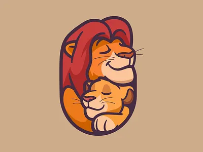 Mufasa & Simba africa animal branding cute disney fanart geometry kawaii logo love minimalist mufasa nature simba thelionking