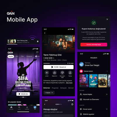 GAİN ✧ End-to-End UI/UX Transformation branding design designer gain gai̇n minimal design movie netflix ott ott platform product design series ui ui design uiux user experience user interface ux ux design video player