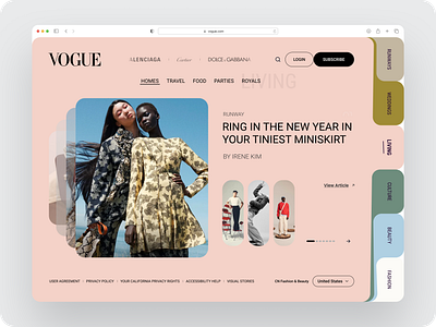 VOGUE — news website redesign concept design graphic design prototype ui ui design user experience user interface ux web