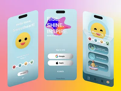 Self-Care app Design app app design branding graphic design typography ui ux vector