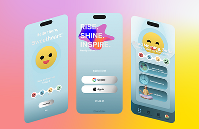 Self-Care app Design app app design branding graphic design typography ui ux vector