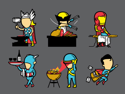 Part Time Job art avenger captain america chow hon lam cute dc comic design flying mouse flying mouse 365 funny illustration iron man lol marvel pop culture superheroes superman t shirt tee thor witty wolverine x men xmen