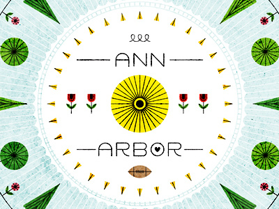 83 ann arbor circles flowers football lines sun trees