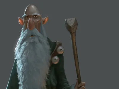 Wizard Painted Version beard jack magic staff wizard