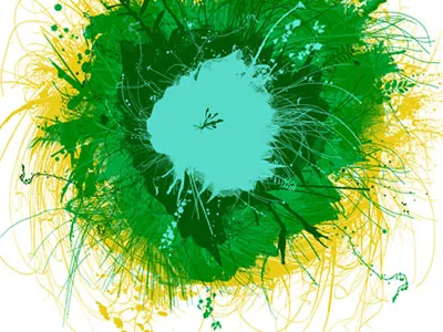 Roundland flowers green illustration landscape