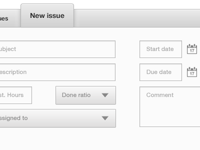 New Issue clean dropdown forms interface minimal tab table tabs ui user interface website white