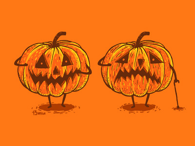 Pumpkin stage 13mu adult cucurbita halloween illustration old pumpkin young