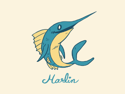 Marlin drawing fish illustration marlin ocean pattern sand sea sword