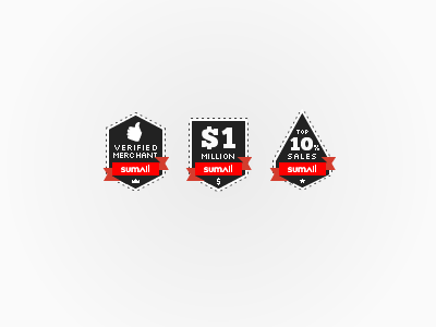 Sumall Badges badges black ecommerce graph merchant million pixel red sales sumall top top10 verified