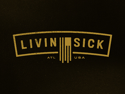 LS Mark2 atl atlanta branding gold identity illustration livin sick logo mark short shorts