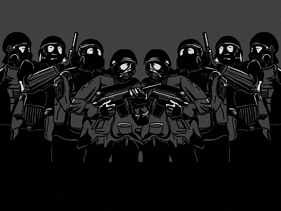 SWAT Team 2 black helmet illustration police poster suit swat