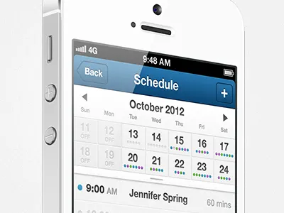 Scheduling App app calendar interface ios iphone mobile schedule ui