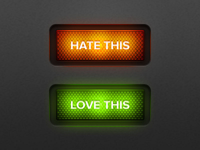 Hate/love this buttons button buttons green hate ios ipad iphone light love orange red rocker rockers texture