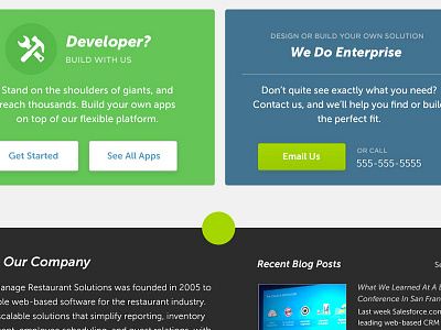 Landing Page app blue enterprise green landing page marketing museo sans web