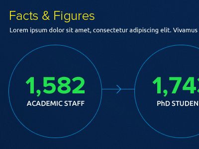 Facts and figures circles facts stats typography web