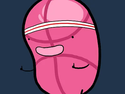 Dribbble Thank You basketball bean dribbble evilhairday fan art illustration photoshop player spoof sport thank you
