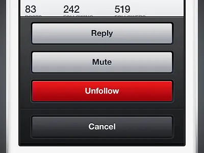 Unnamed Action Sheet actions buttons iphone sheet