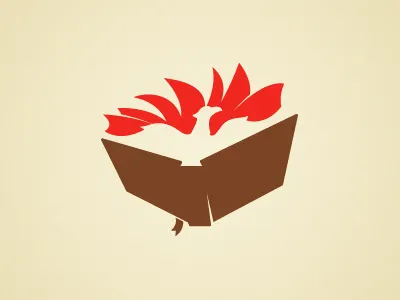 Critiq bird critique logo mark negative space open book pages phoenix rise
