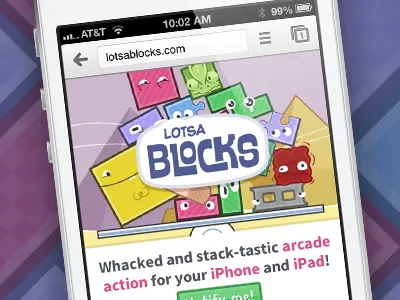 lotsablocks.com game promo responsive website
