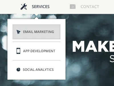 Services Dropdown css menu navigation