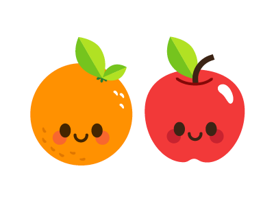 Happy Fruit! apple cute happy orange