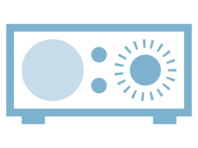 I can't live without my radio. blue icon illustration radio vector