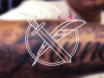 Branding for Tattoo Artist illustration logo pen quill sword tattoo