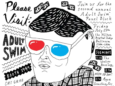 Adult Swim Comic-Con Ad 3d 3d glasses adult swim comic con comiccon