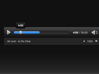 Audio Player audio design embeddable icon music pause play player playlist skin song track tune ui ux