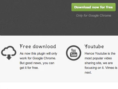Veente's first landing page chrome extension landing