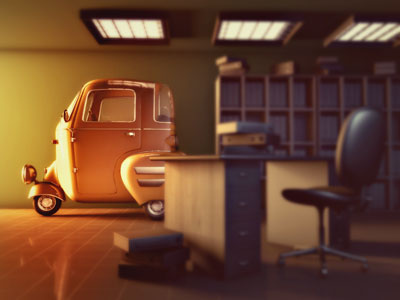 Getaway Car-Office 3d c4d getaway office