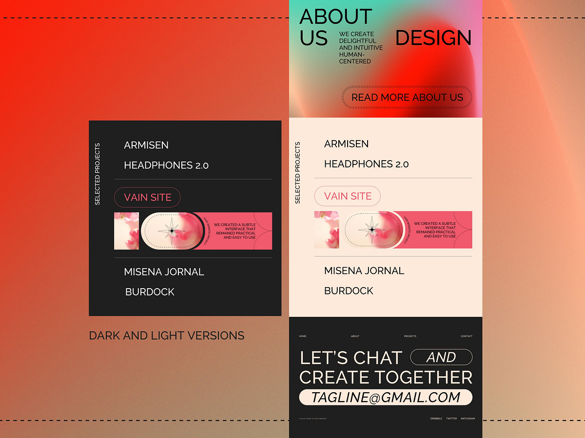 Tagline portfolio template by Anastasiia Zeva on Dribbble