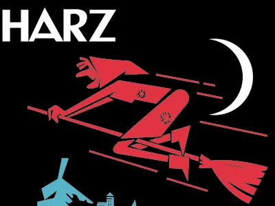 Old DDR Sticker ddr germany potsdam sticker vector witch