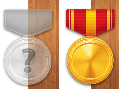 Military Medal States for Achievements gamification icon rewards ui