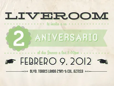 Liveroom Anniversary anniversary card celebration gift green invitation retro vintage